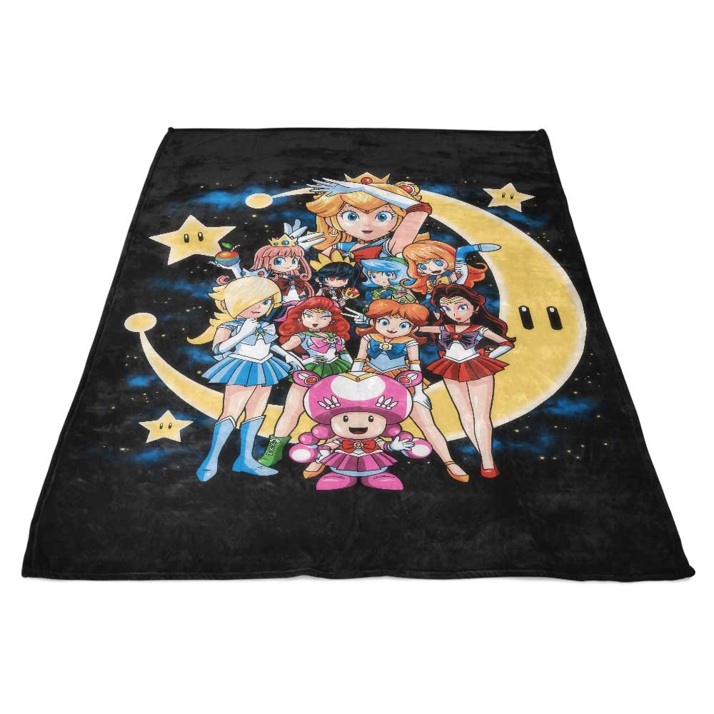 Cosmic - themed Sailor Mushroom Fleece Blanket for Cozy Moments