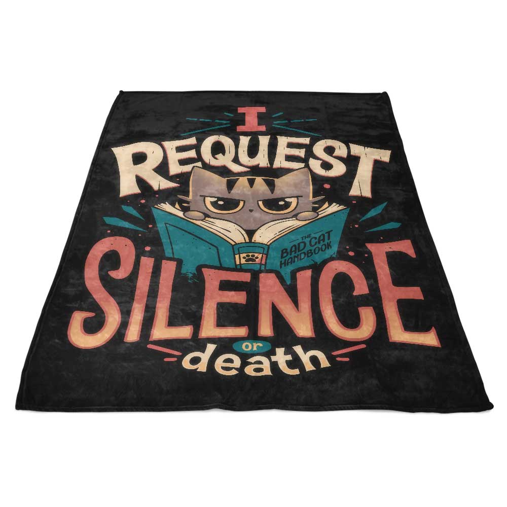 Snouleaf's 'I Request Silence' Comfortable Fleece Blanket for Cozy Moments