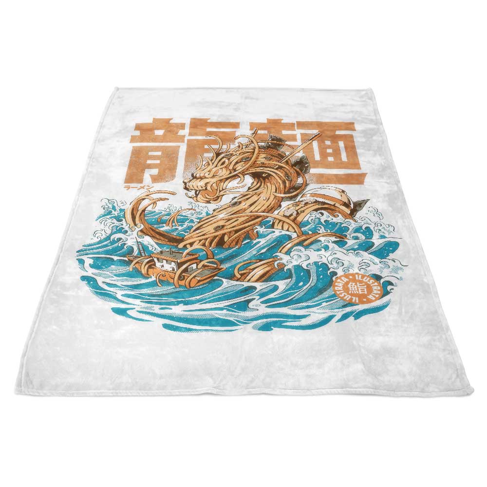 Fantastic Ramen Dragon Off Kanagawa-themed Premium Fleece Blanket