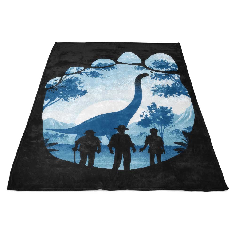 Fleece Blanket Featuring Brachiosaurus Footprint Design