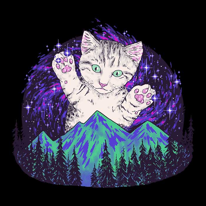 Ultra-Soft Hillary White's Aurora Meowalis Polyester Fleece Blanket