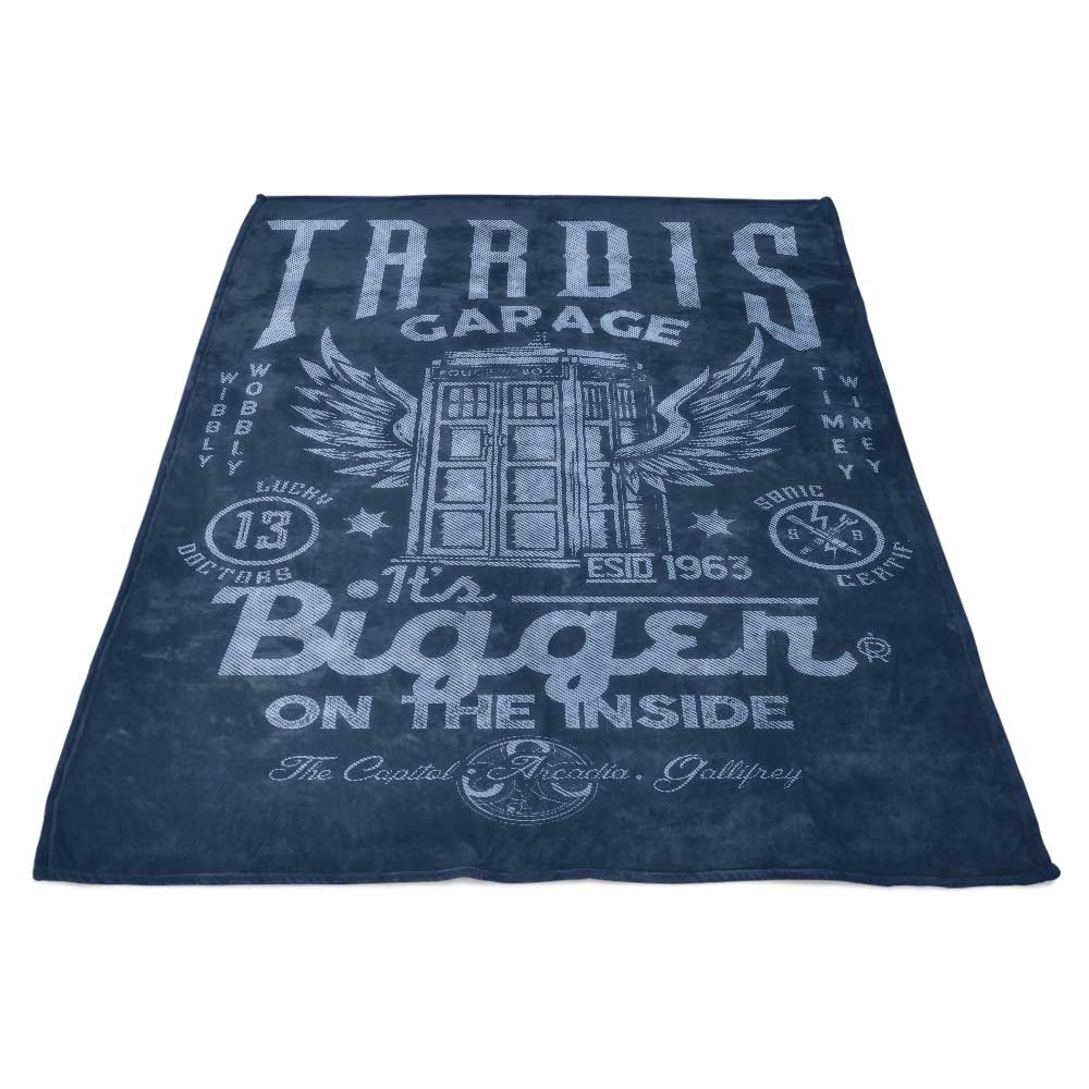 Comfy Fleece Blanket Inspired by Tardis Garage