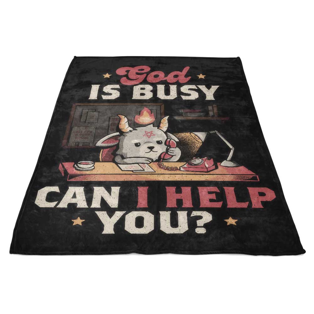 Ultra-Soft 'God is Busy' Fleece Blanket Made in USA