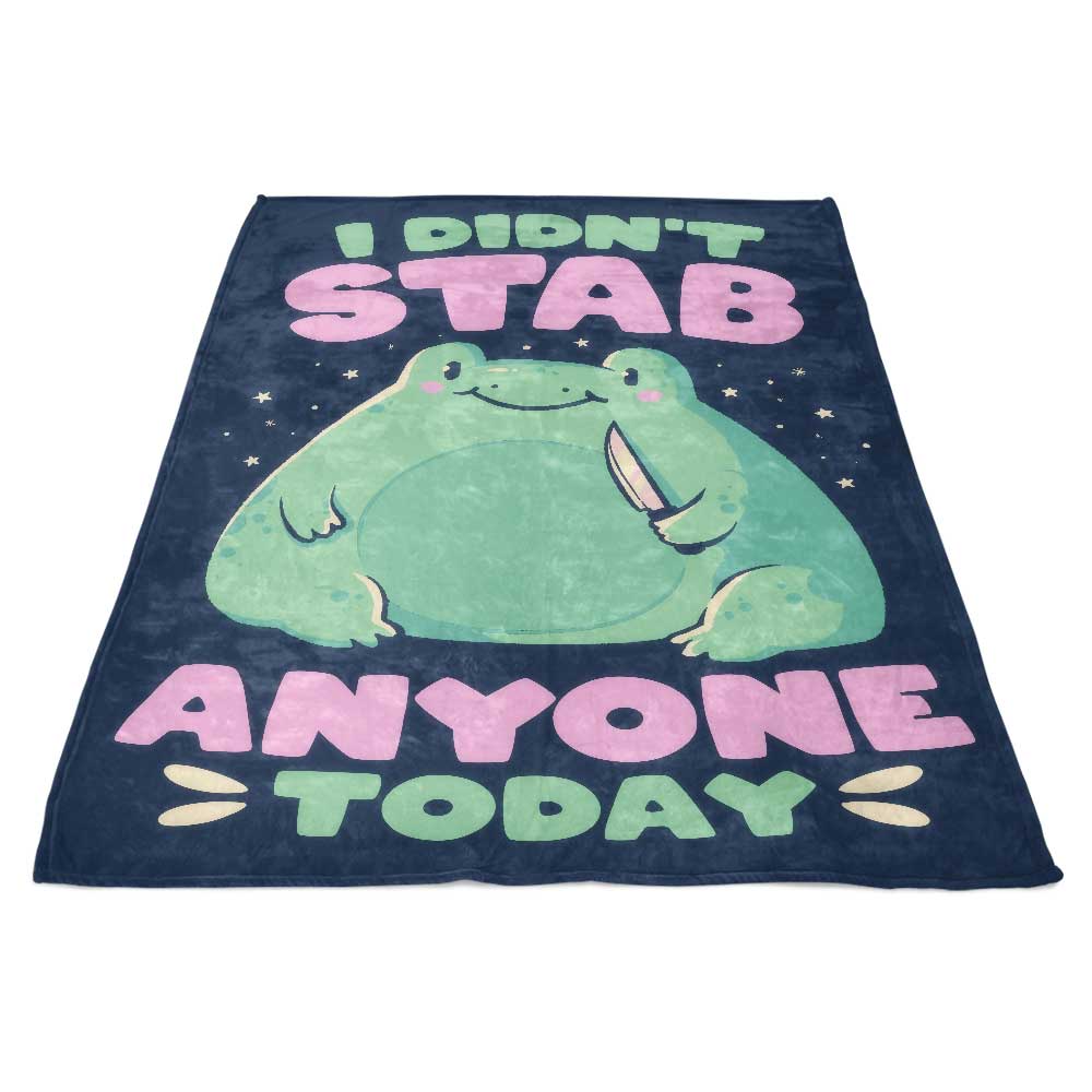 Comfy Fleece Blanket with 'I Didn't Stab Anyone' Print