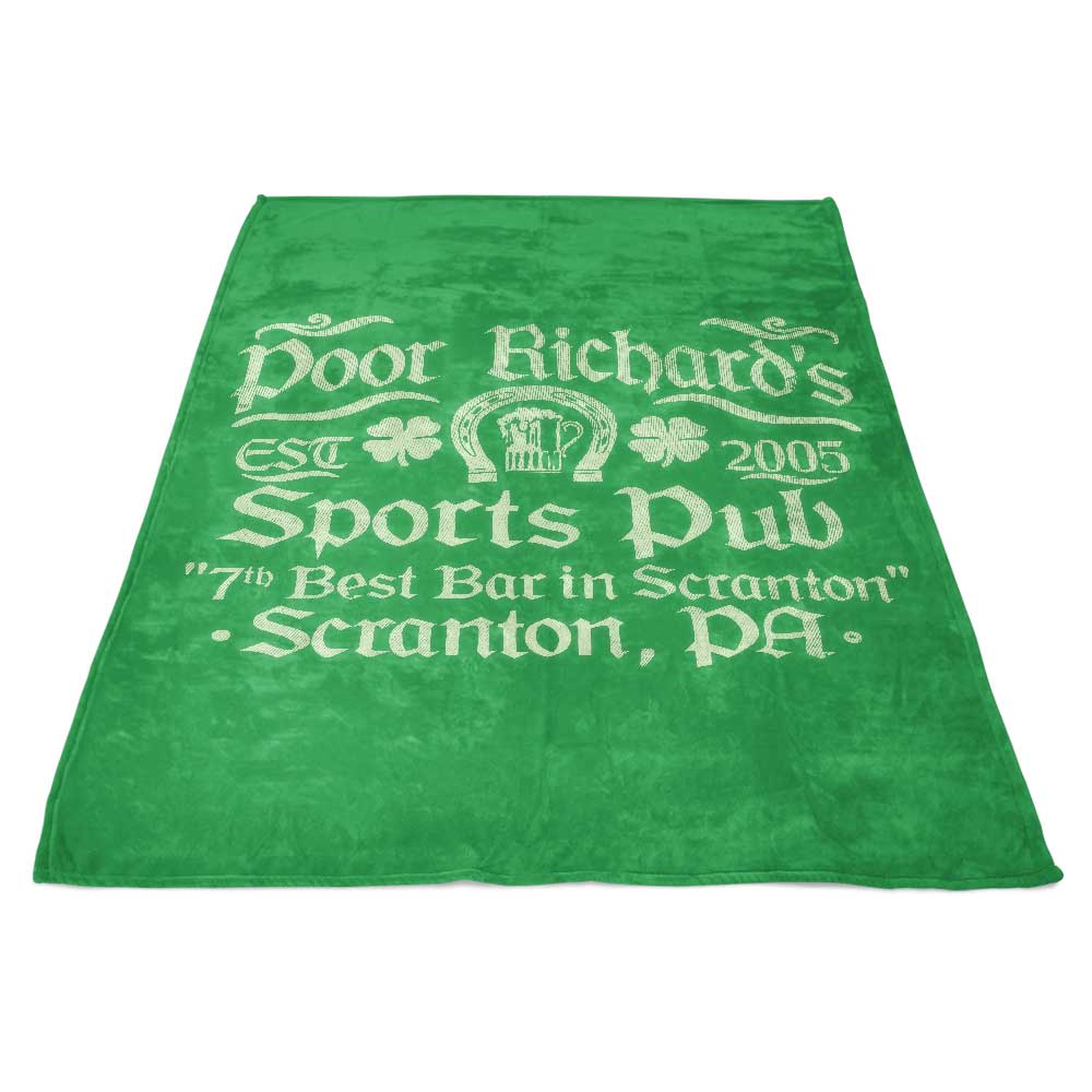 Poor Richards Pub Themed High - Quality Fleece Blanket by CoD Designs