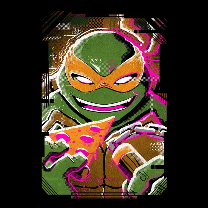 Michelangelo Glitch Design - High - Quality Polyester Fleece Blanket