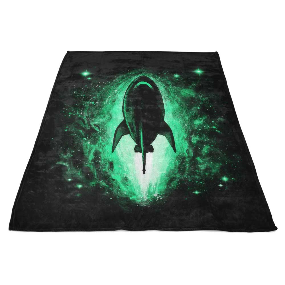 Cosmic Spacecraft 3000 Fleece Blanket - Cozy and Comfortable Bedding Item