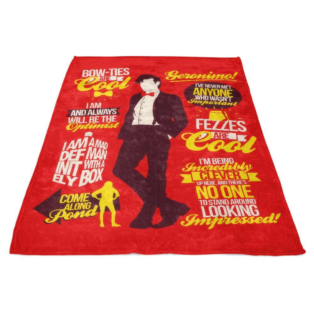 Cozy Fleece Blanket Featuring Quotes from the Eleventh Doctor