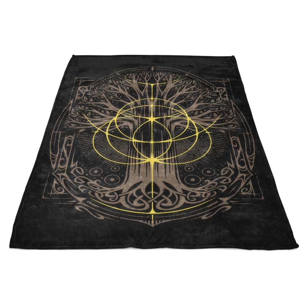 Luxurious Golden Ring Fleece Blanket by StudioM6